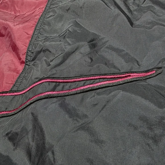 Nike Men’s Windbreaker Jacket Burgundy & Black Half-Zip Logo Size Large Vintage
